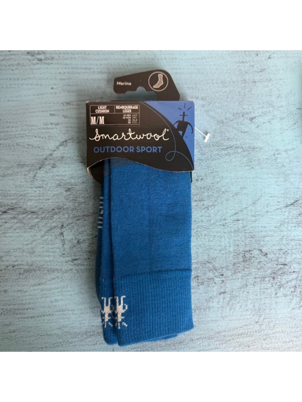 Smartwool Mens Outdoor Sport Light Cushion Crew Socks Arctic Blue Sz M